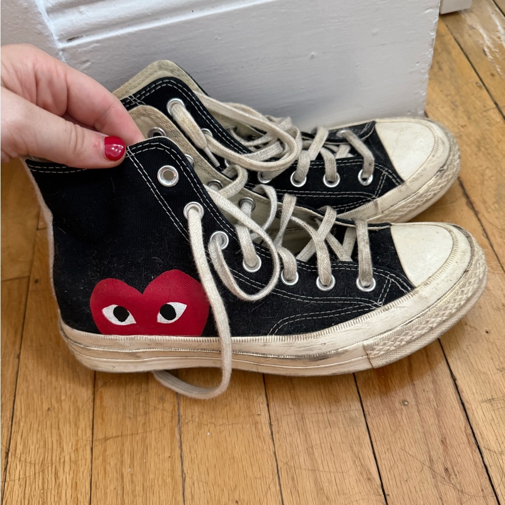 Converse Commes de Garçons High-Tops with Red Heart